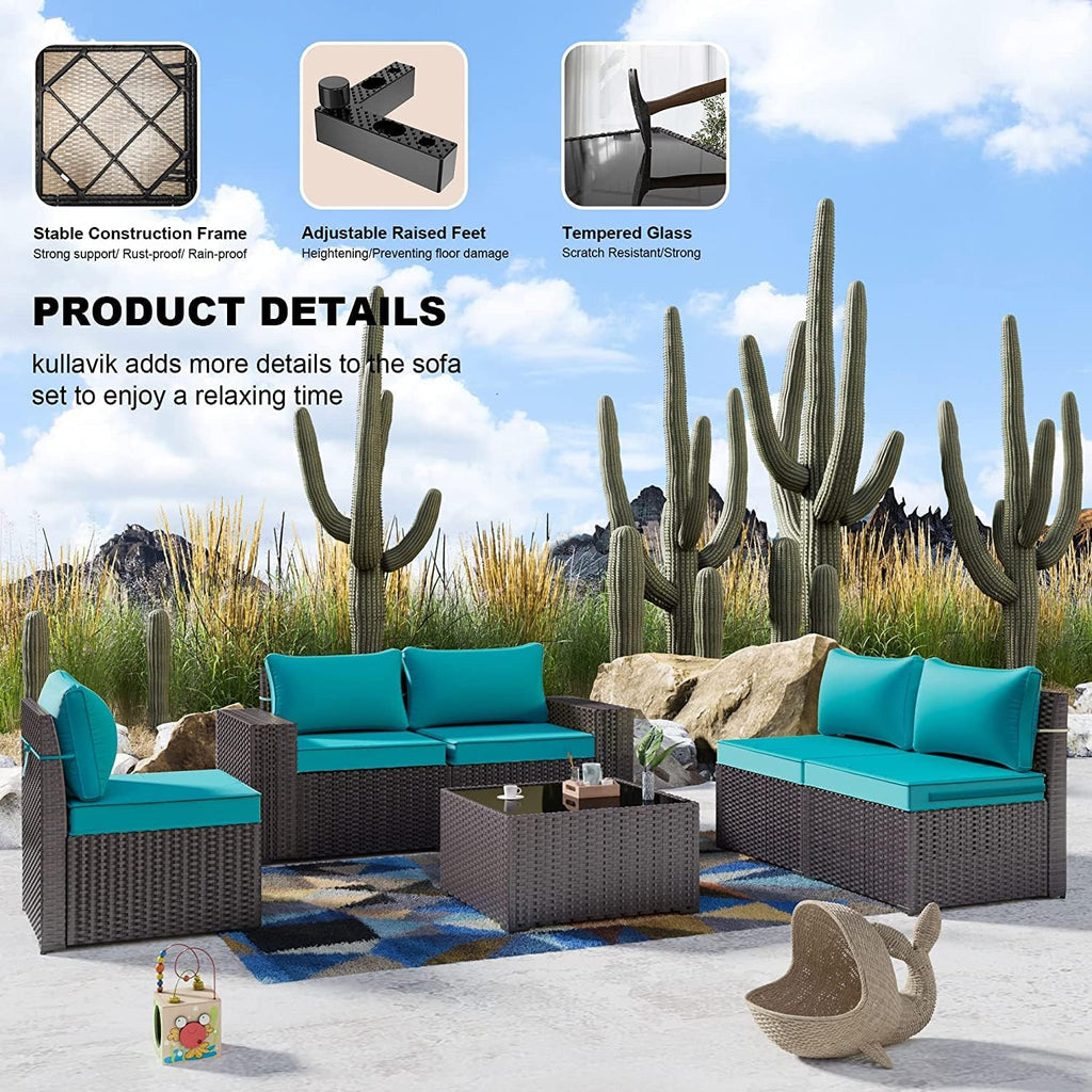 12PCS PE Wicker Rattan Sectional Sofa H55493