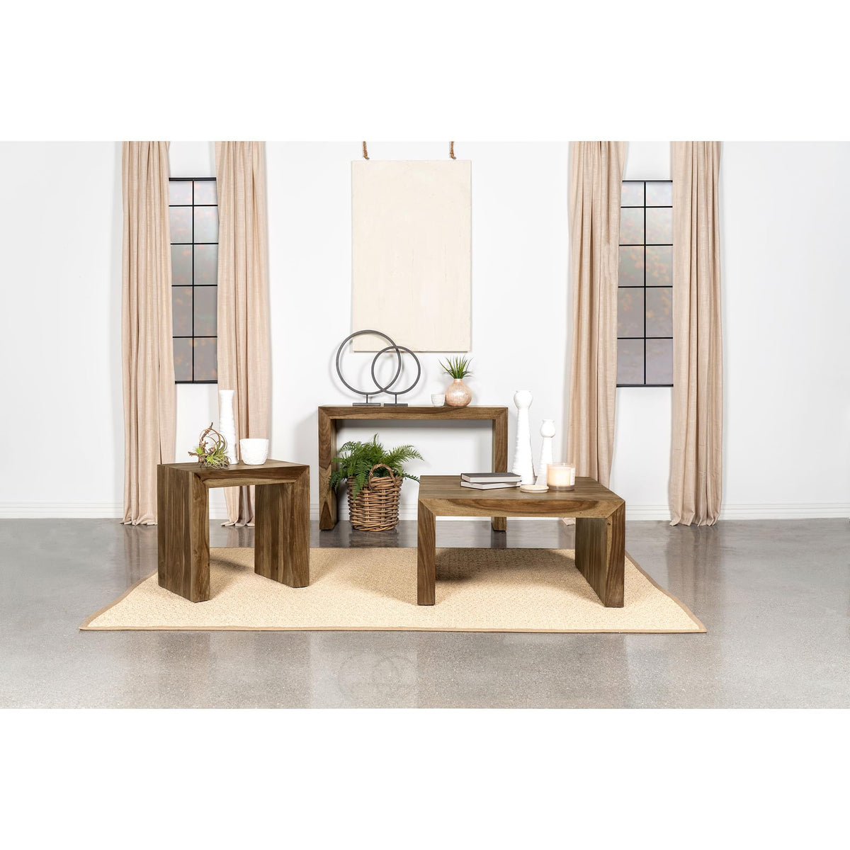 Solid Wood Square Coffee Table 34x34x18 Inches C17906