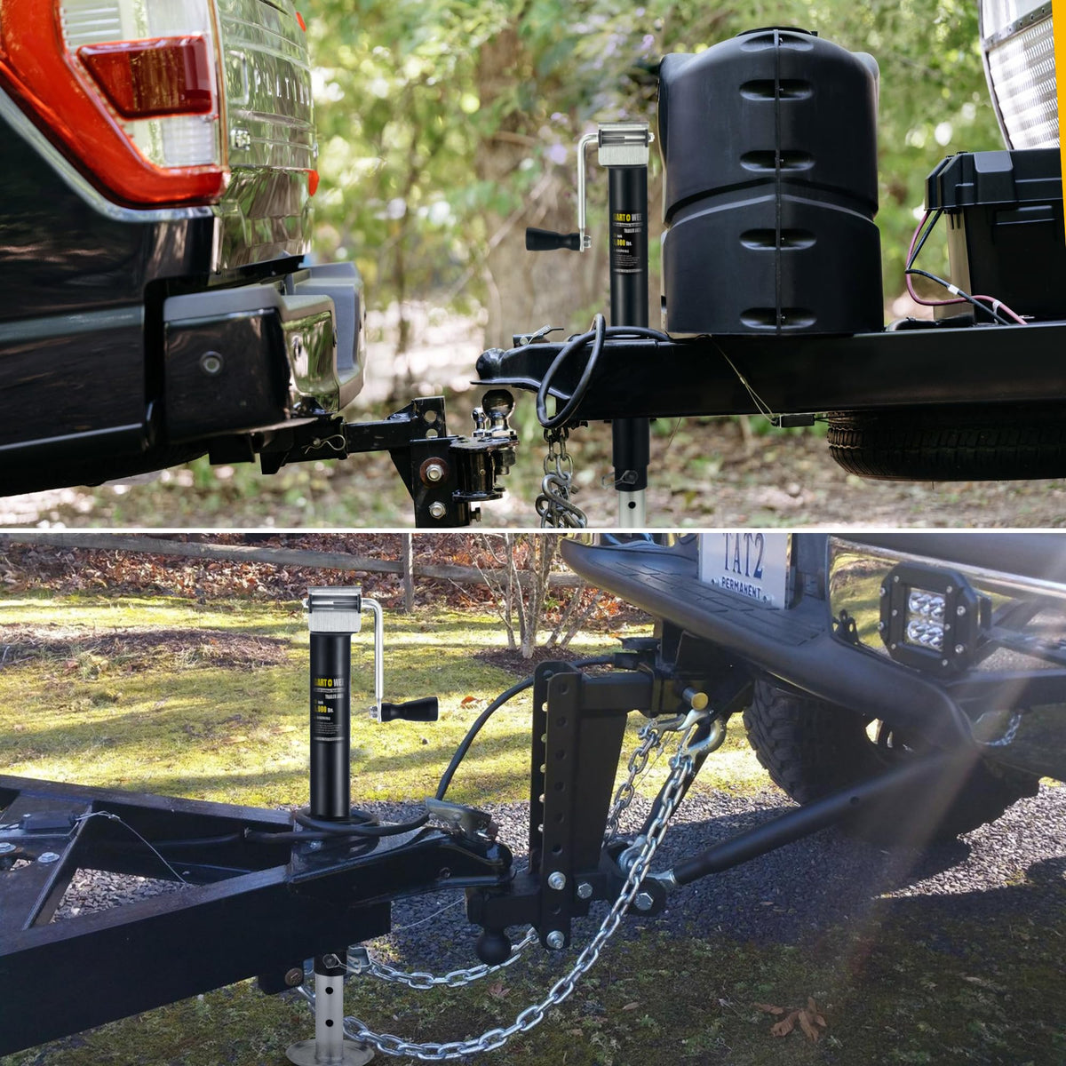 5000 lbs A-Frame Trailer Jack, 15" Vertical Travel with Adjustable Drop Leg F179