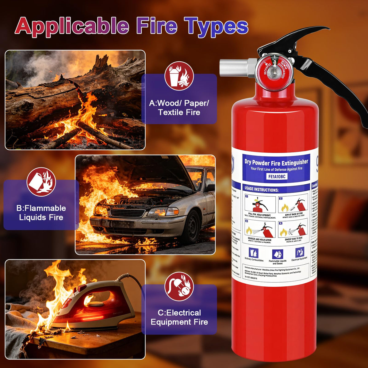 2 Pack 2.5 lb ABC Dry Chemical Fire Extinguishers D341037