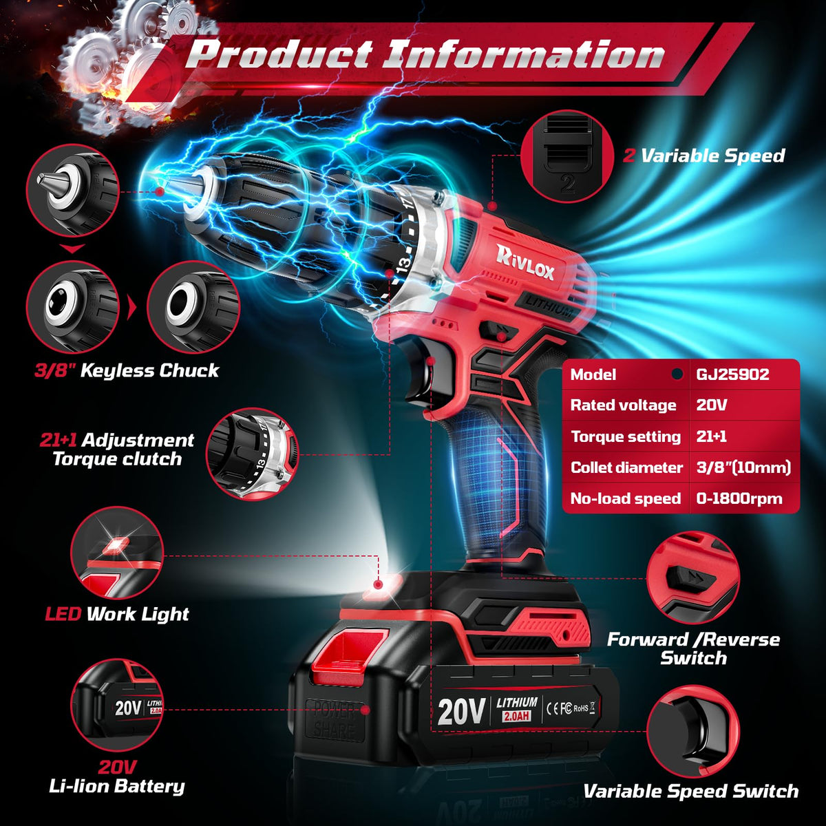 Cordless Drill Set G7201