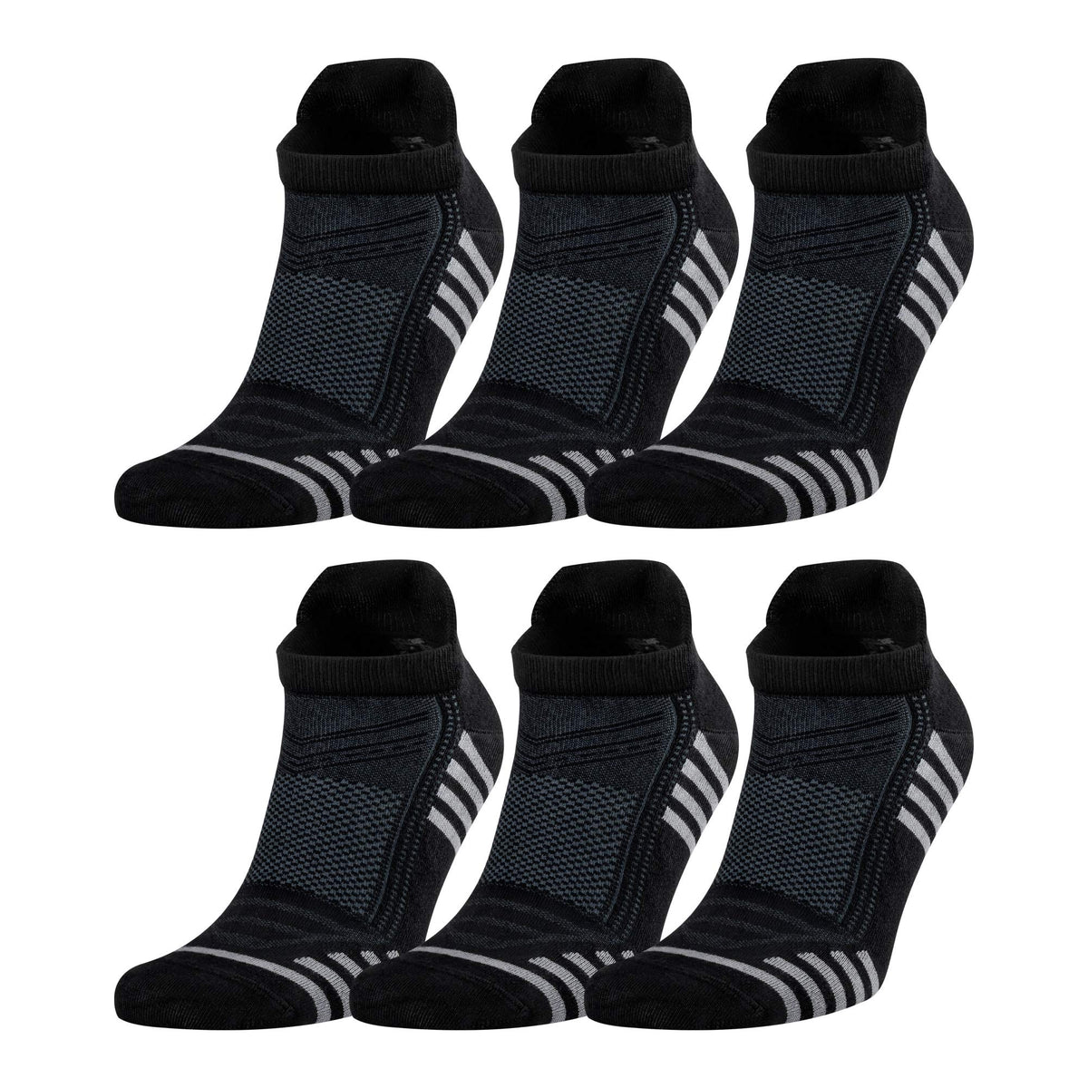 Men's Bamboo Rayon Striped Ankle Socks 6 Pairs Y2607