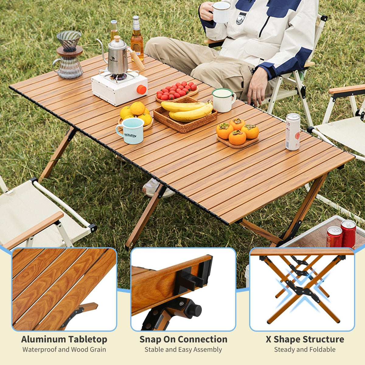 4Ft Aluminum Folding Camping Table C3107