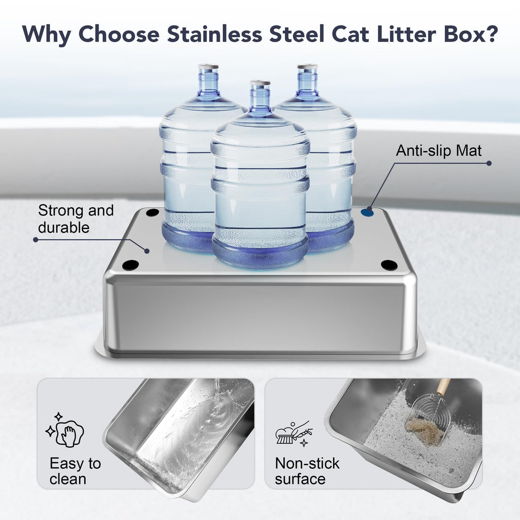 Stainless Steel Enclosed Cat Litter Box P334403