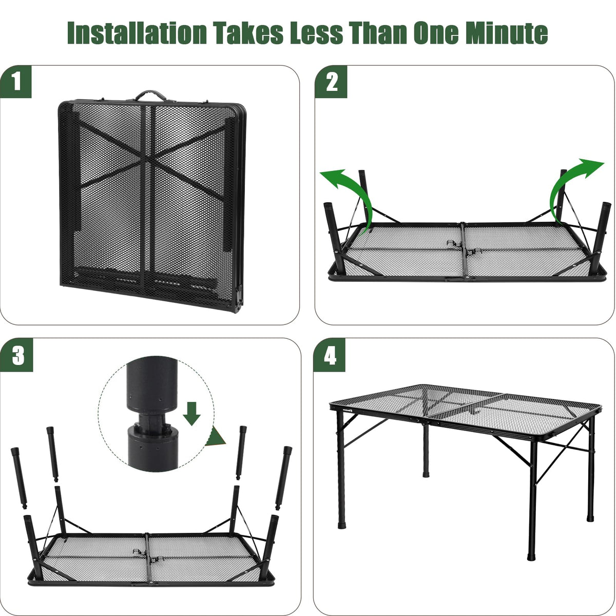 4Ft Metal Folding Camping Table J94092