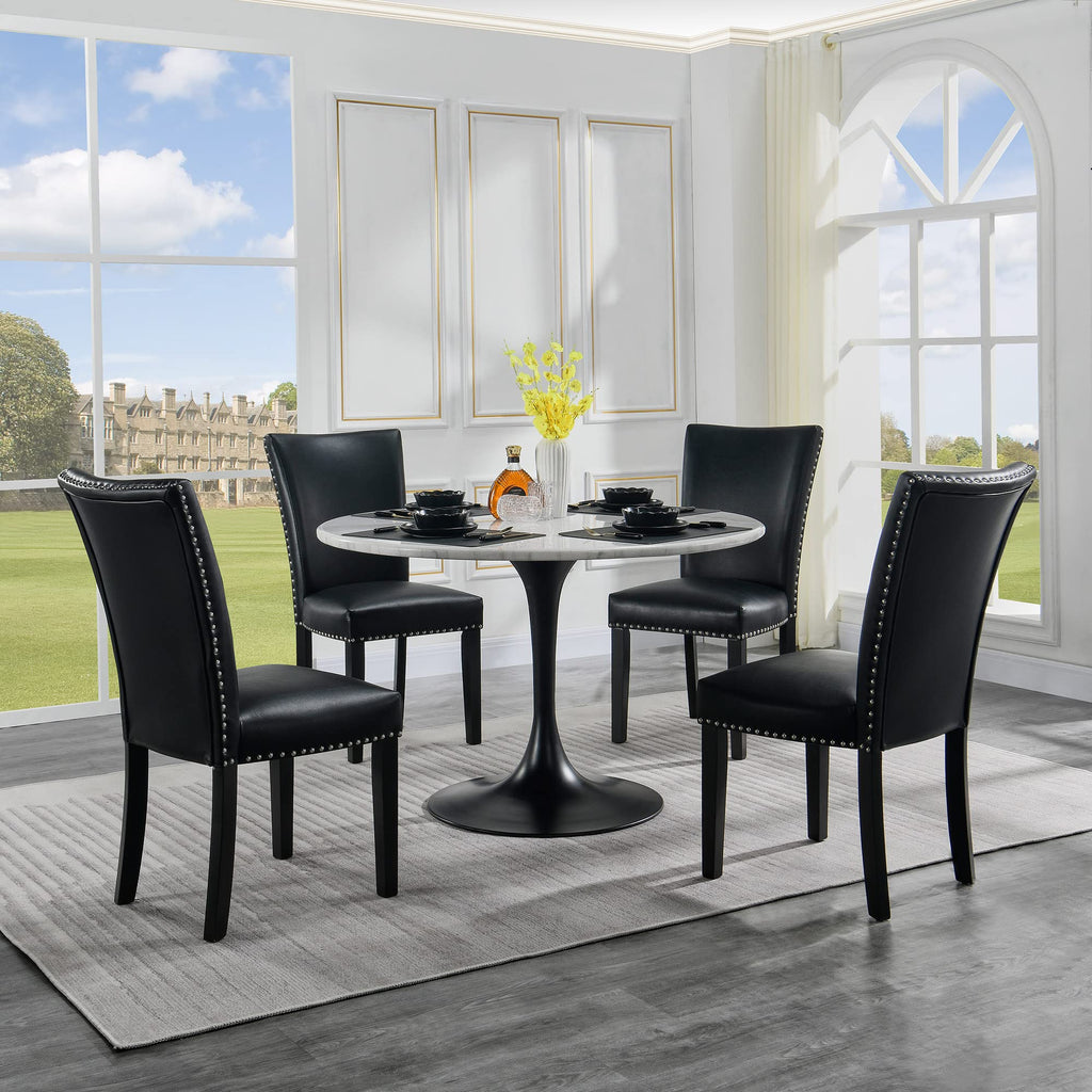 Black PU Dining Chairs Set of 6 F716166