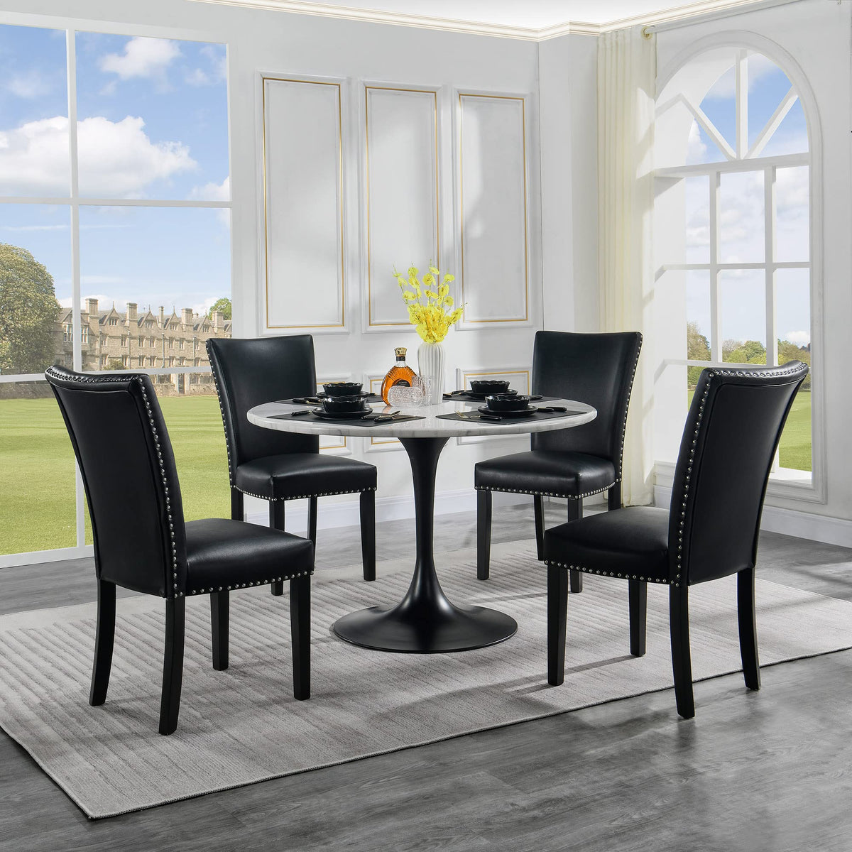 Black PU Dining Chairs Set of 6 F716166