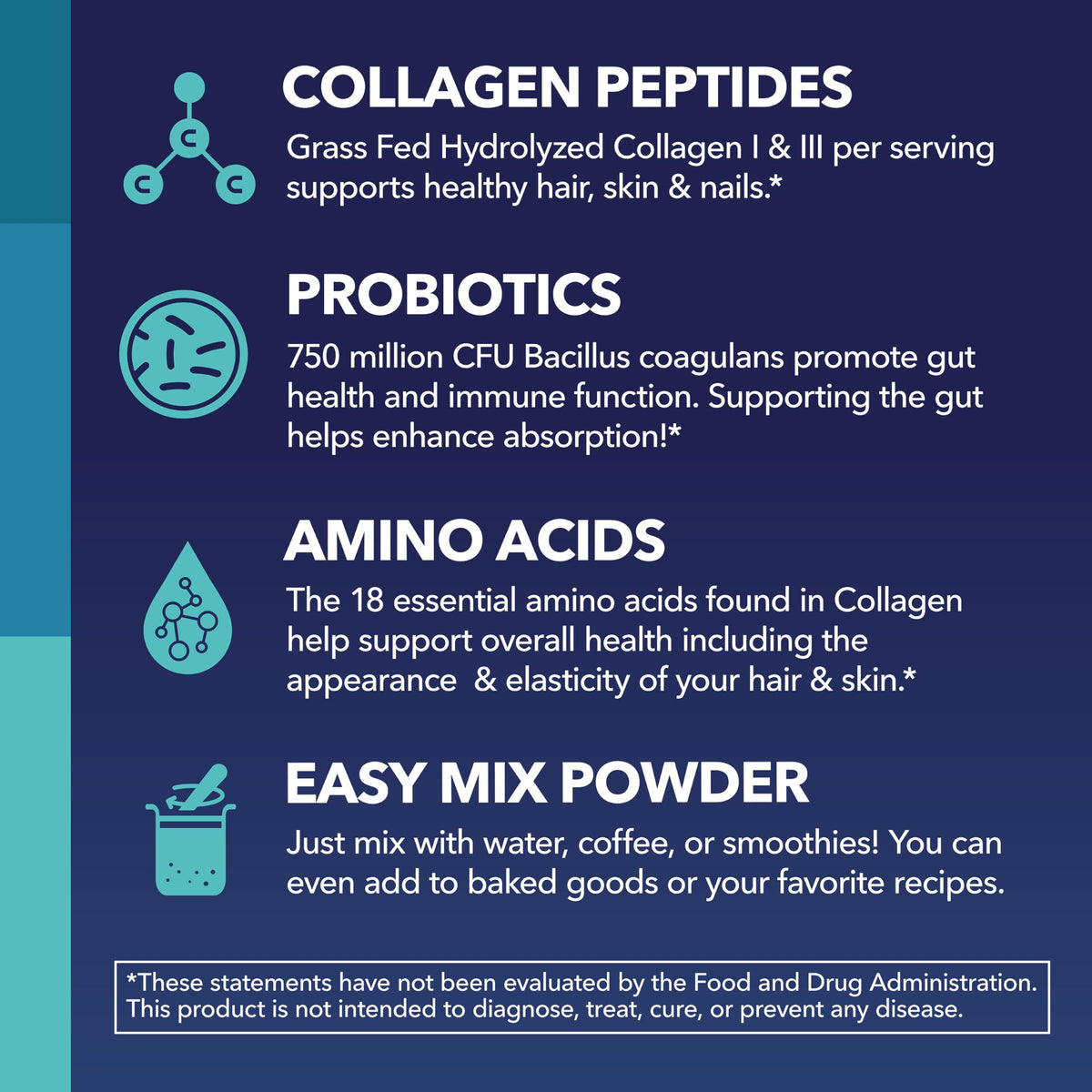 Unflavored Collagen Peptides Powder with Probiotics Y403