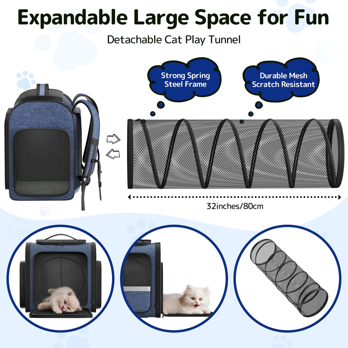 Cat Backpack with Play Tunnel S5081