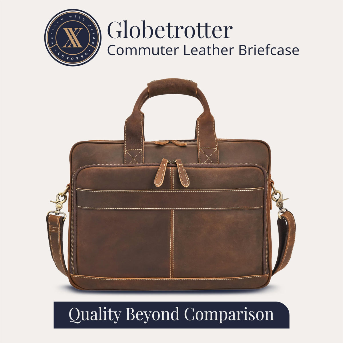 Full-Grain Leather Laptop Briefcase A89279