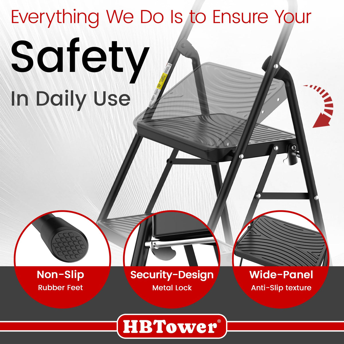 2 Step Ladder with Anti-Slip Pedal O806