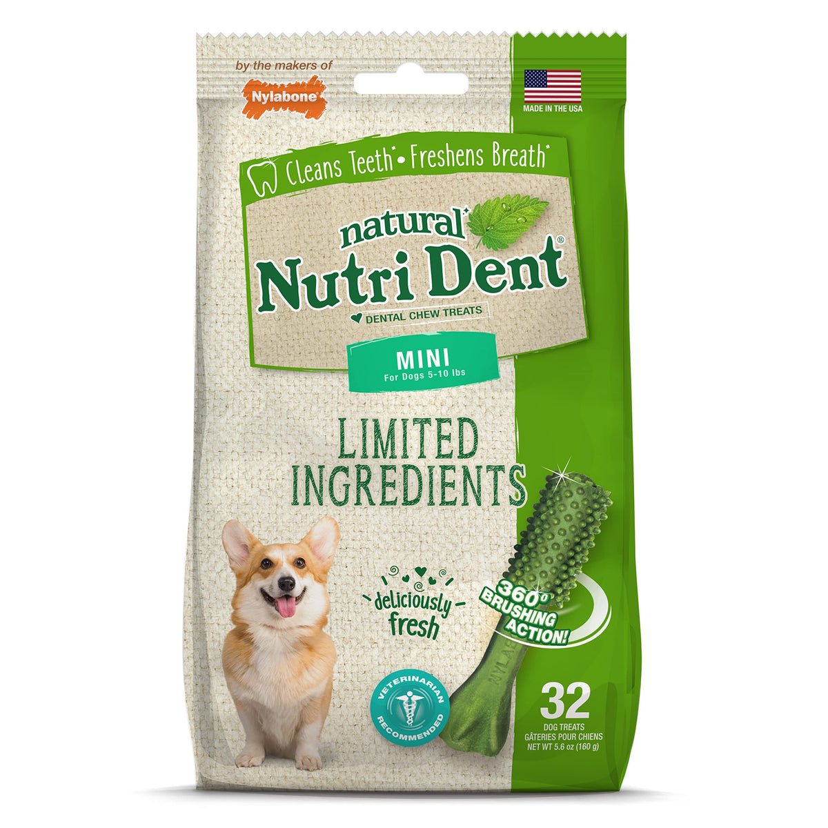 Natural Dog Dental Chews Mini 32 Count G7643
