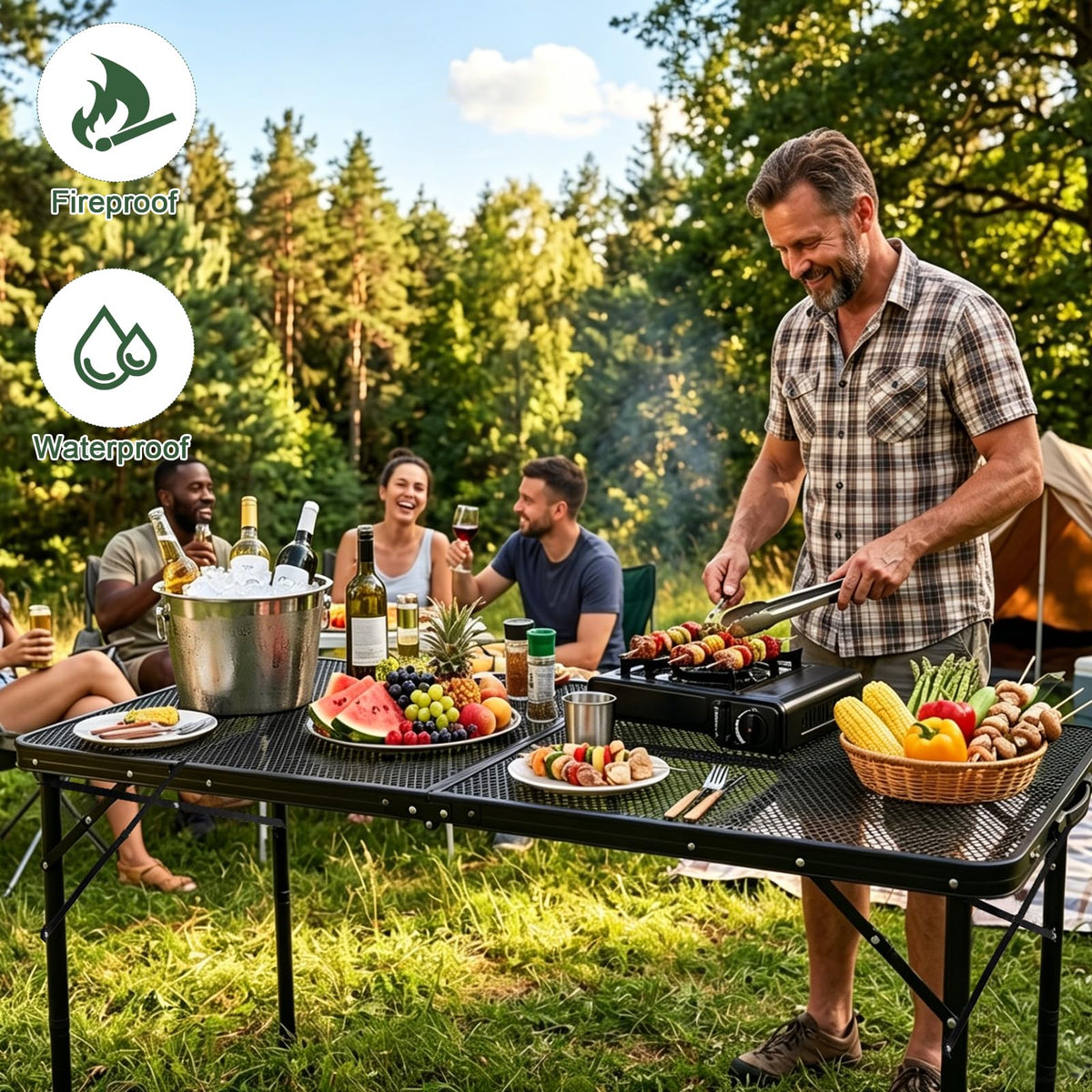 4Ft Metal Folding Camping Table J94092