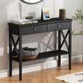 39" Entryway Table with Drawers and Storage Shelf X817476