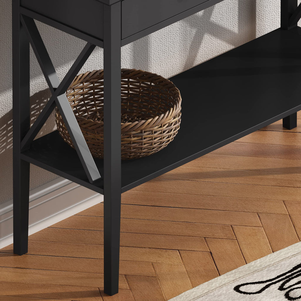 39" Entryway Table with Drawers and Storage Shelf X817476