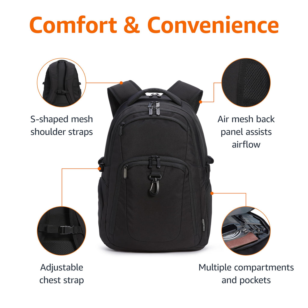Black Water Resistant Laptop Backpack Z945