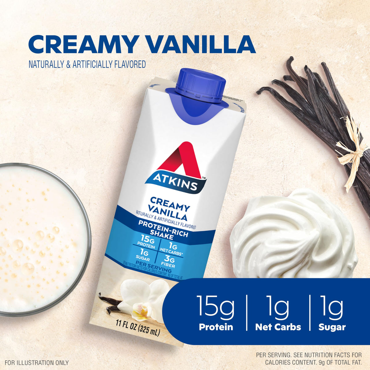 Dark Chocolate Vanilla Protein Shake, 15g Protein, 12 Count Z454615