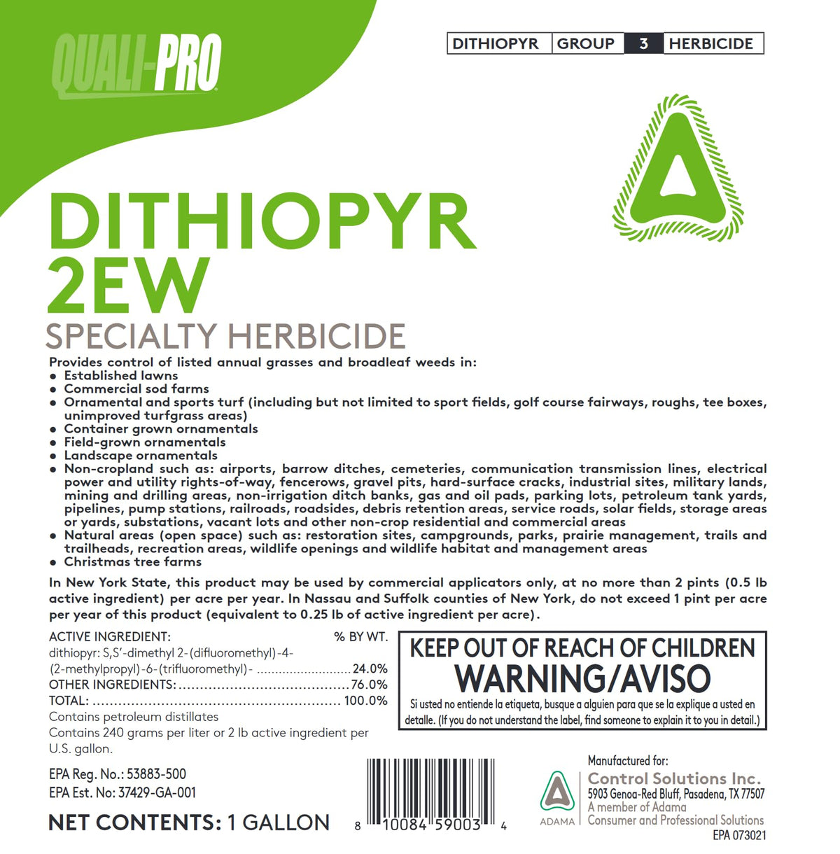 Dithopyr 2EW 1 Gallon Selective Pre-Emergent Herbicide A957