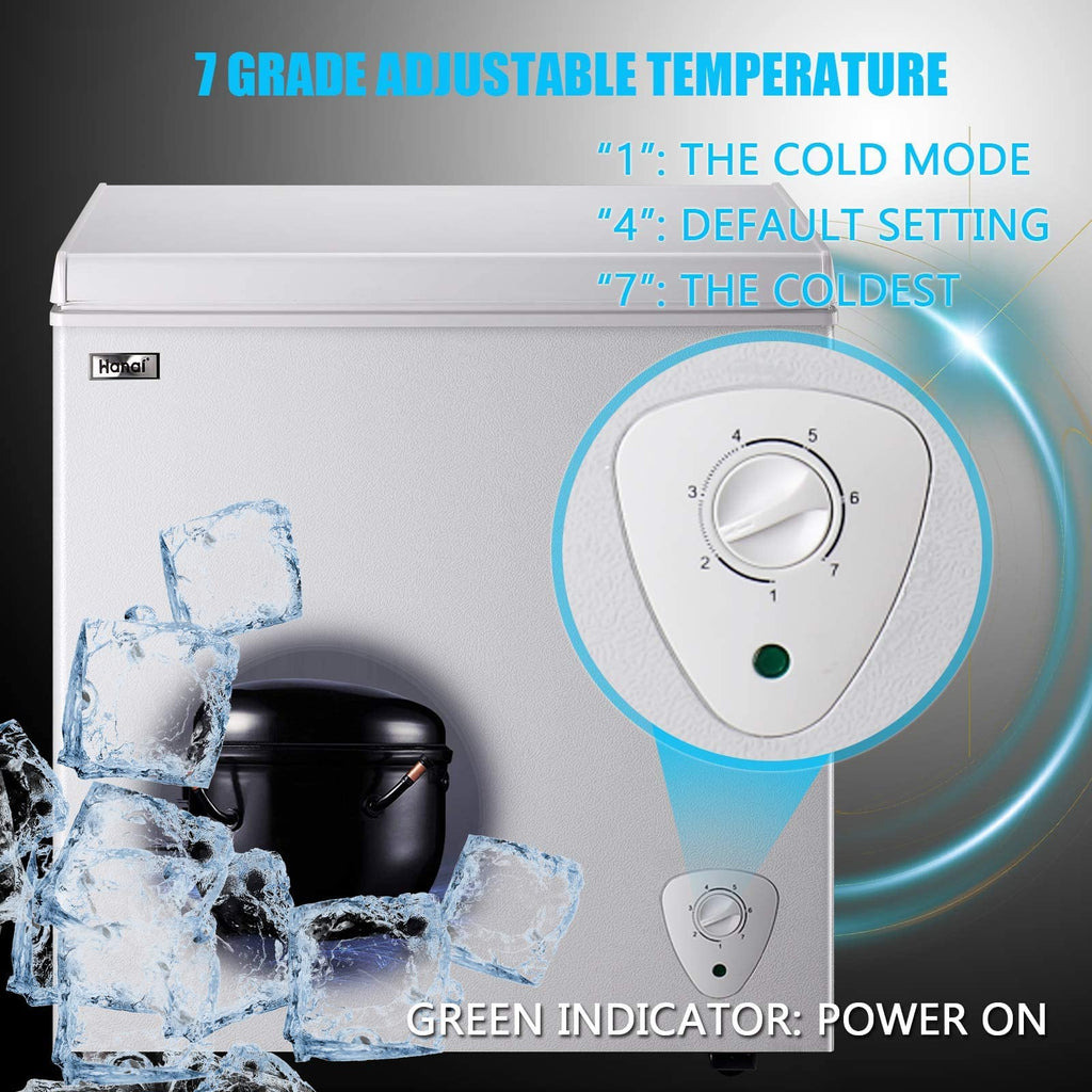 5.0 Cu.Ft White Chest Freezer with Removable Basket I587