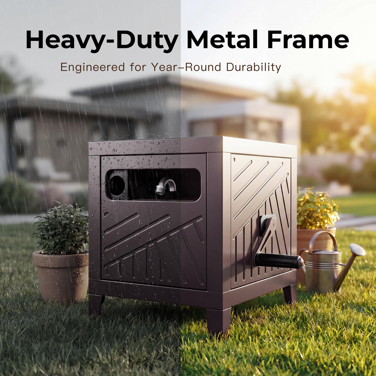 Heavy Duty Metal Hose Reel Box for 125FT x 5/8" Hose X37730