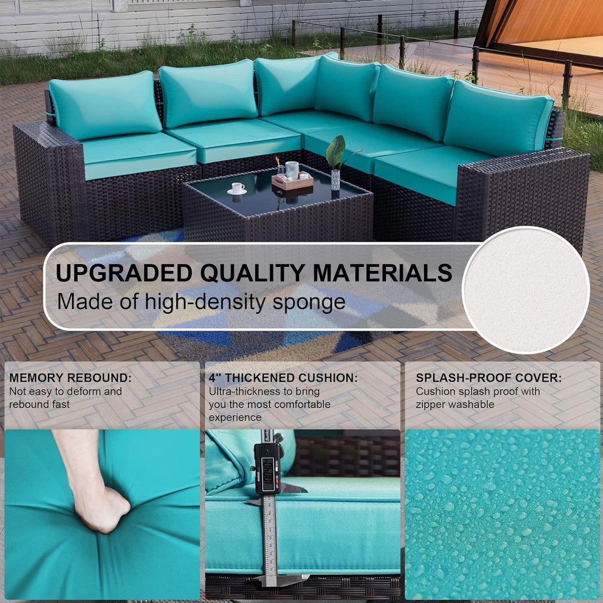 12PCS PE Wicker Rattan Sectional Sofa H55493