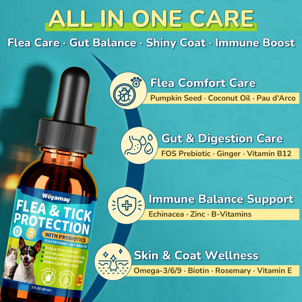 Flea and Tick Prevention Drops with Probiotics E554