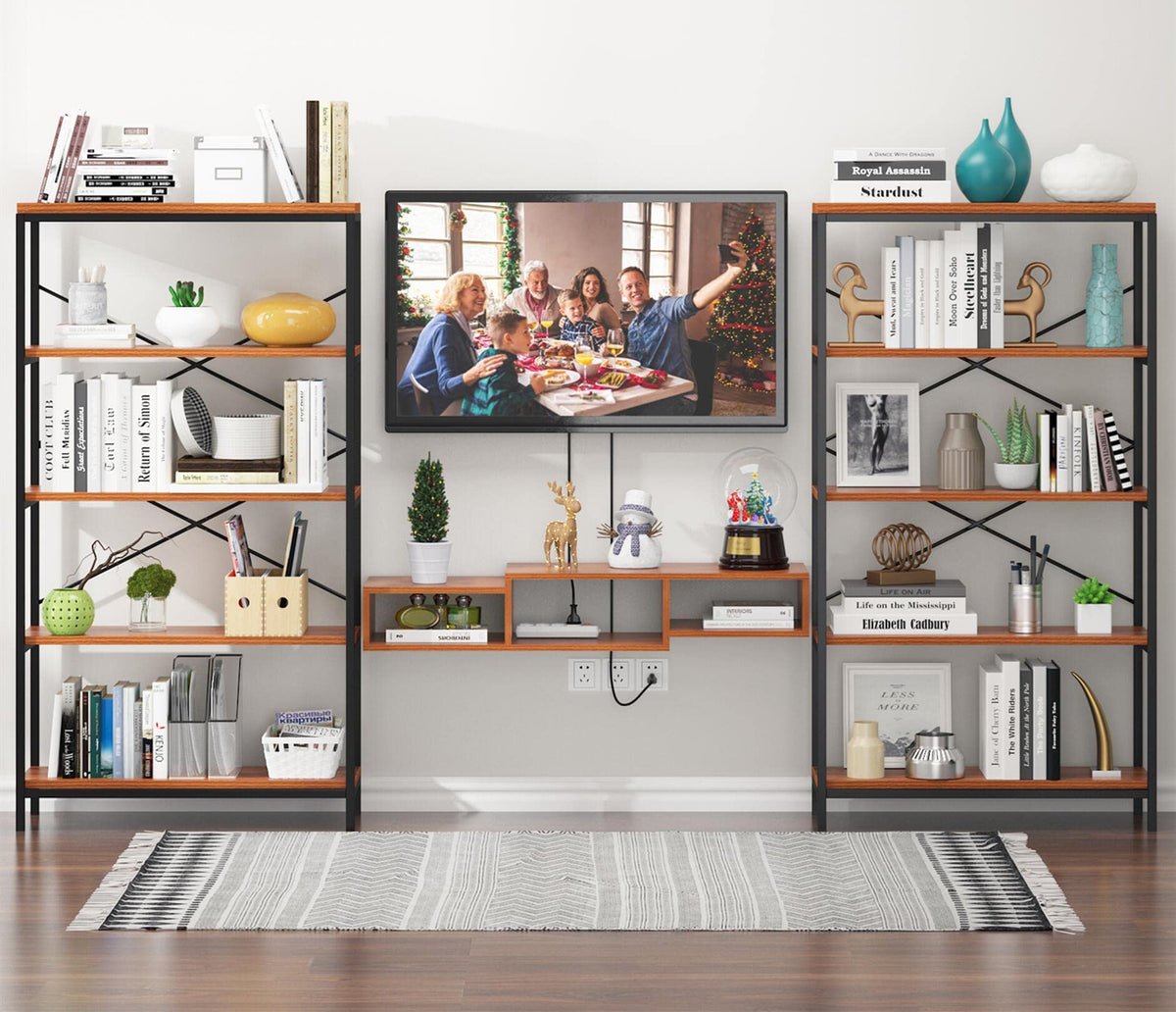 5 Tier Heavy Duty Freestanding Bookcase J337