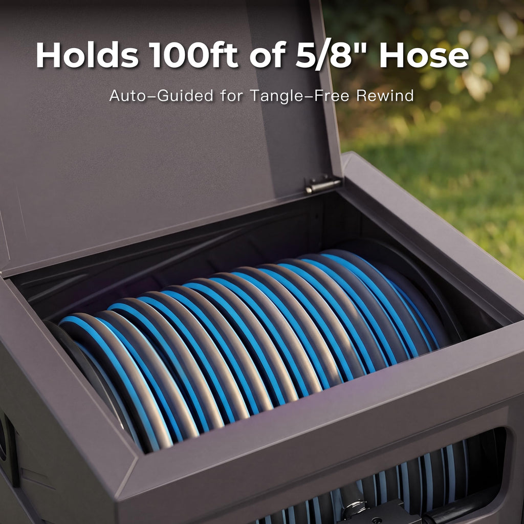Heavy Duty Metal Hose Reel Box for 125FT x 5/8" Hose X37730