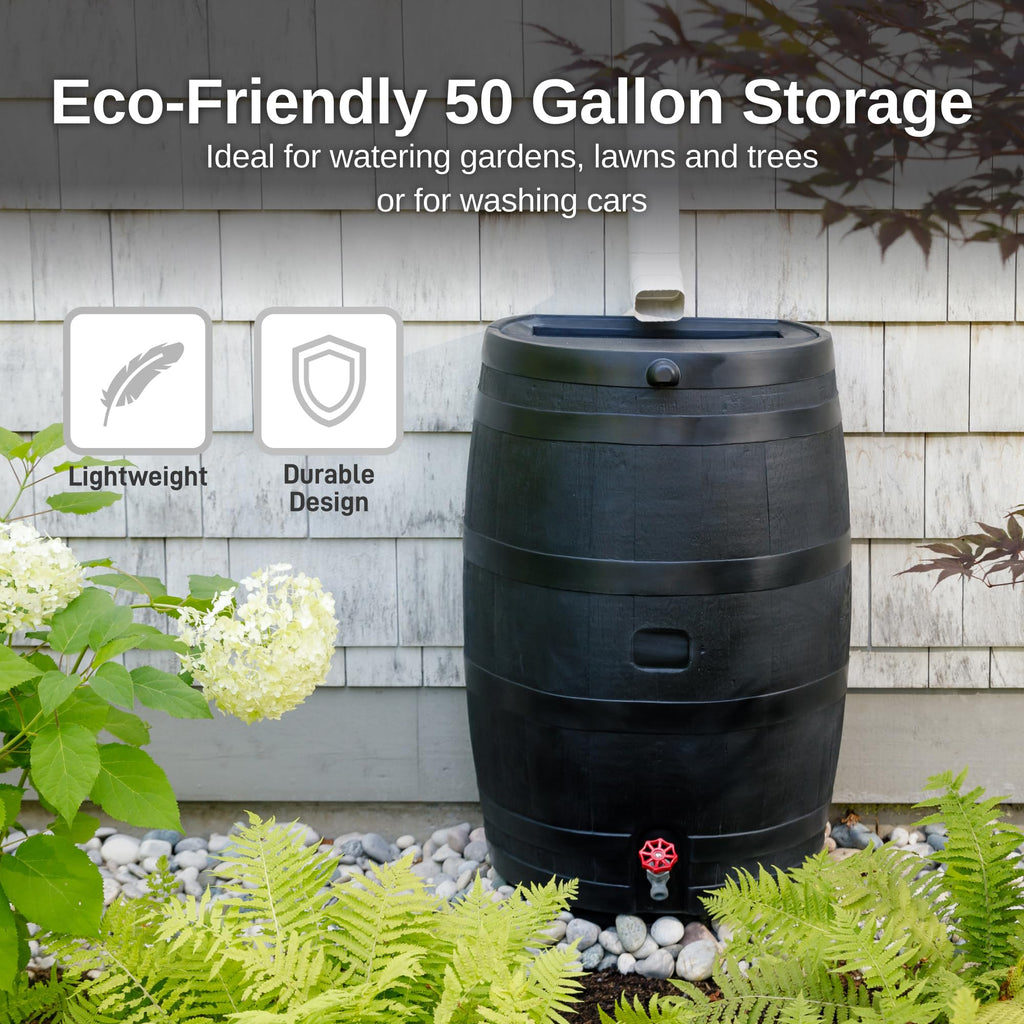 50-Gallon Recycled Plastic Rain Barrel I65779