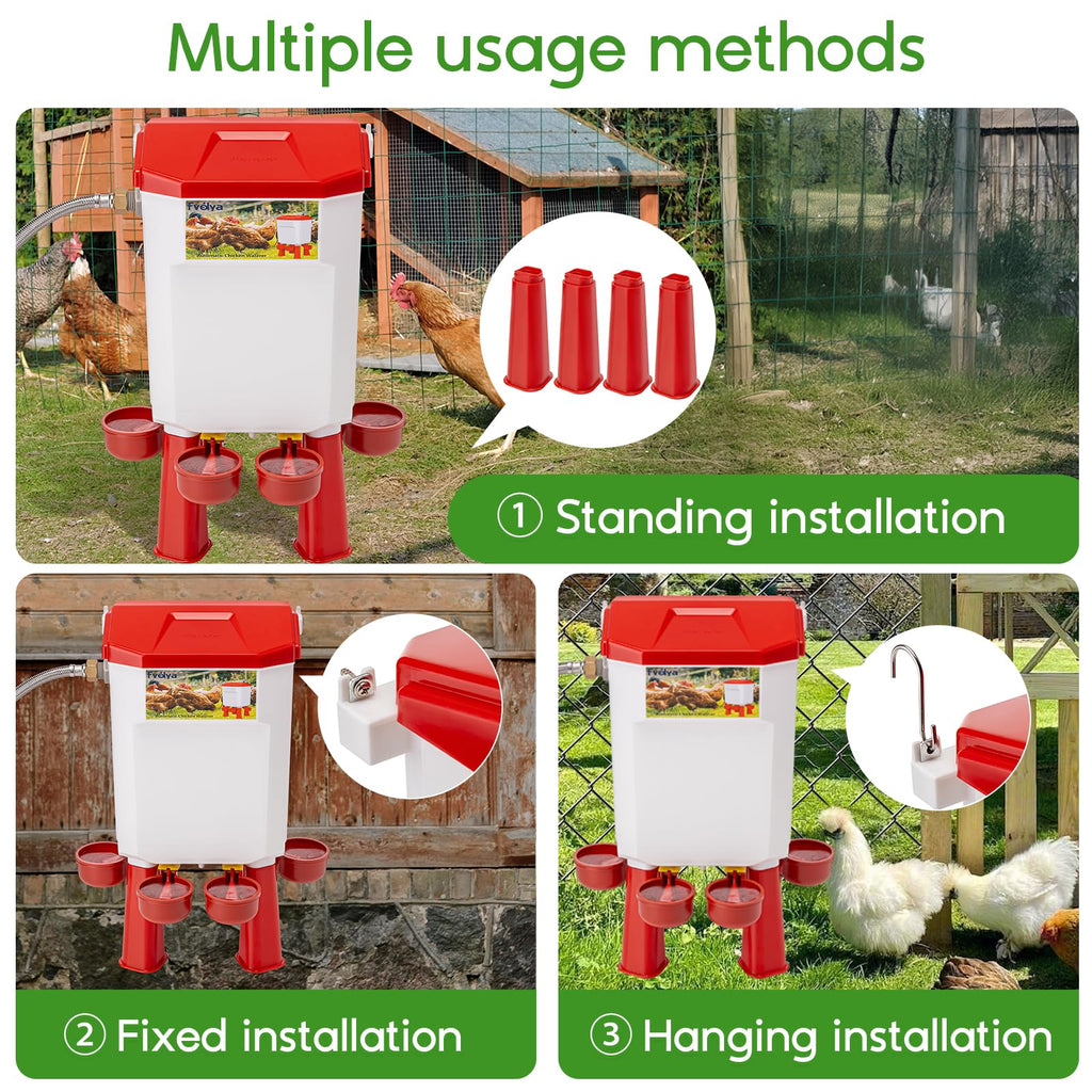 Automatic Chicken Waterer with Four Water Cups U2565