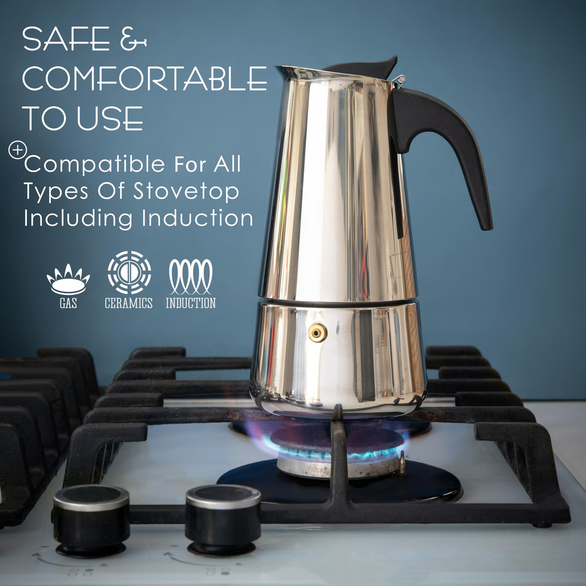 9 Cup Stainless Steel Moka Pot U283479
