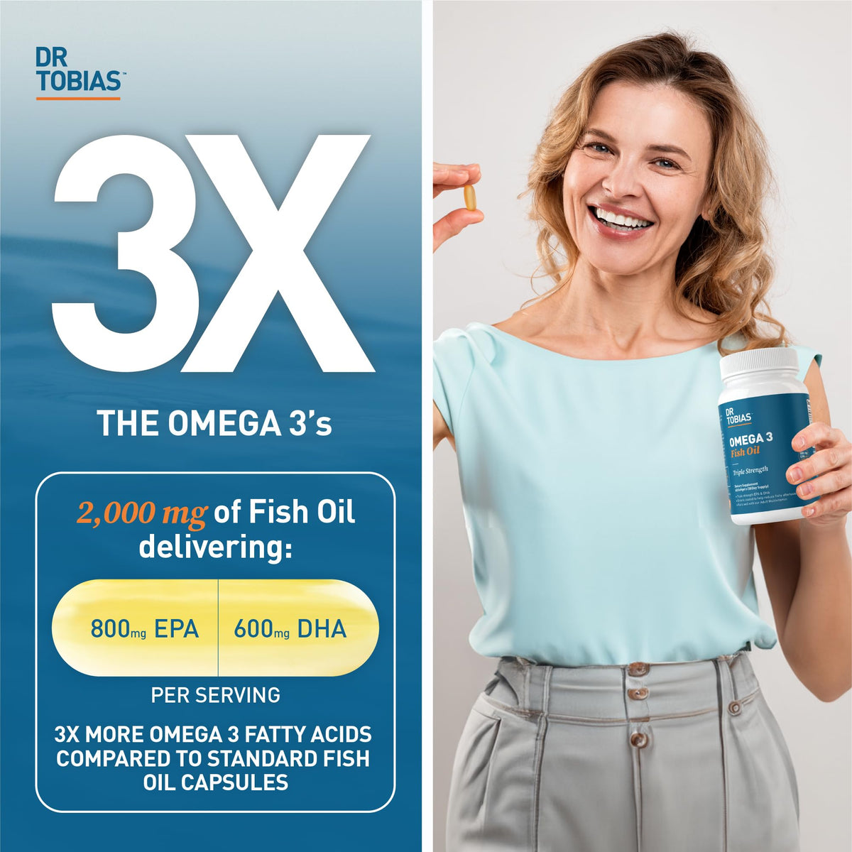 Omega 3 Fish Oil & Lung Health Supplements, 60 Capsules Q868
