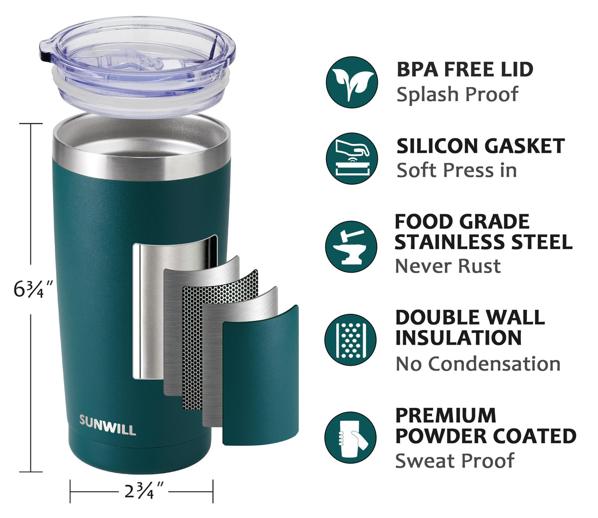 20 oz Insulated Stainless Steel Tumbler Set of 2 I573