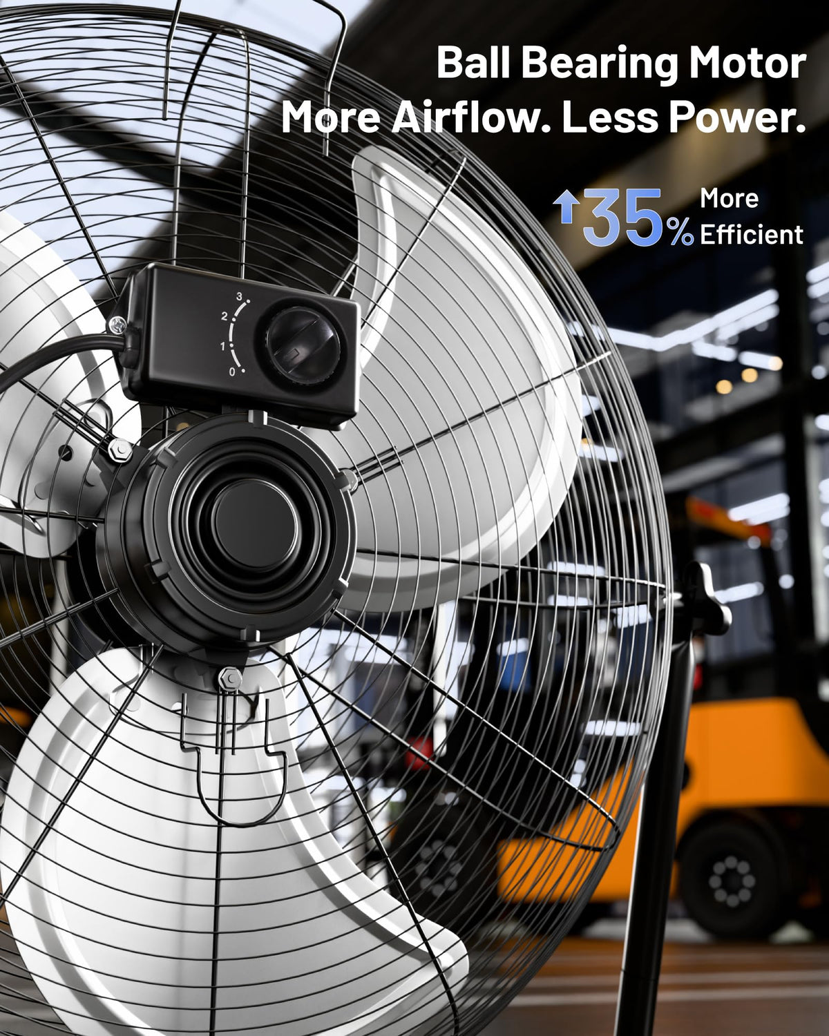 20 Inch Heavy Duty Floor & Wall Mount Fan, 3-Speed Black Q682069