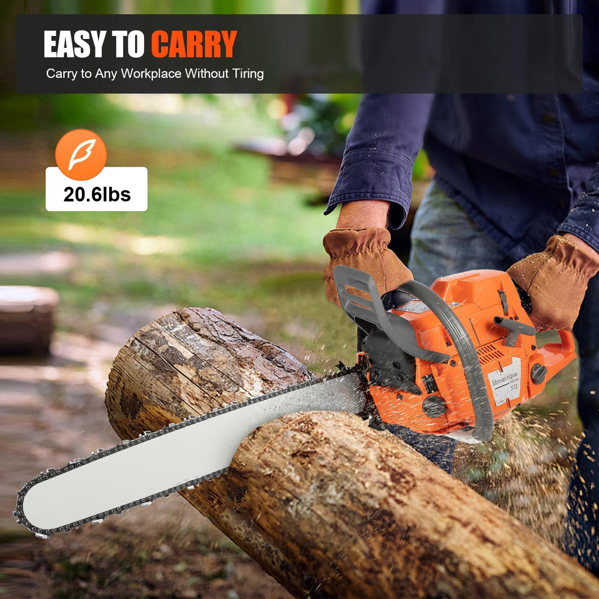 Gas Powered Chainsaw, 72cc 2-Cycle Engine, 24'' Handheld M6096