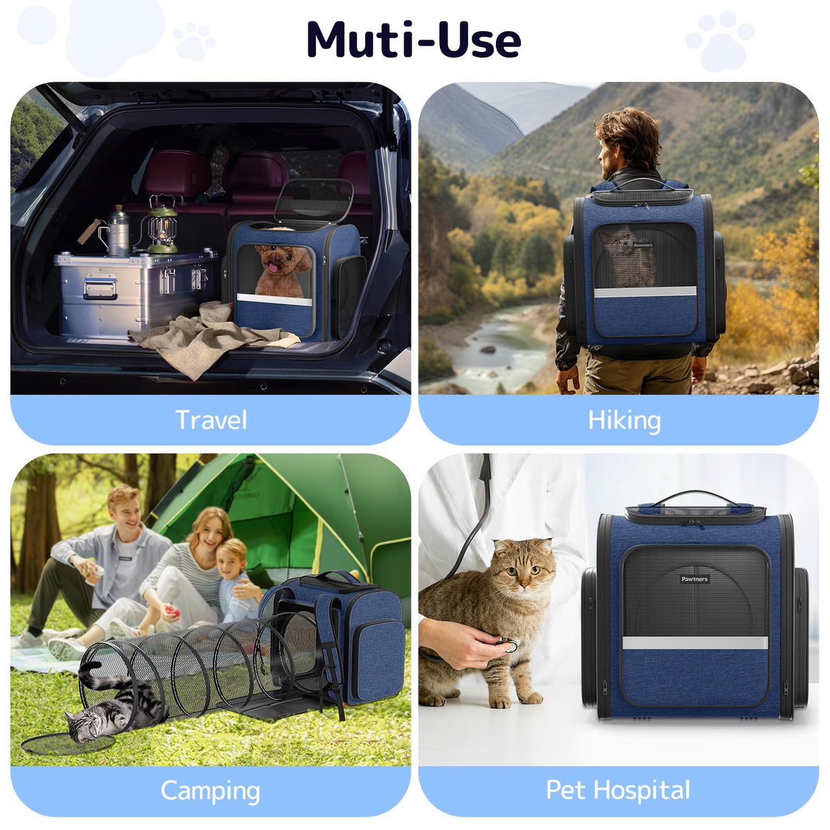 Cat Backpack with Play Tunnel S5081