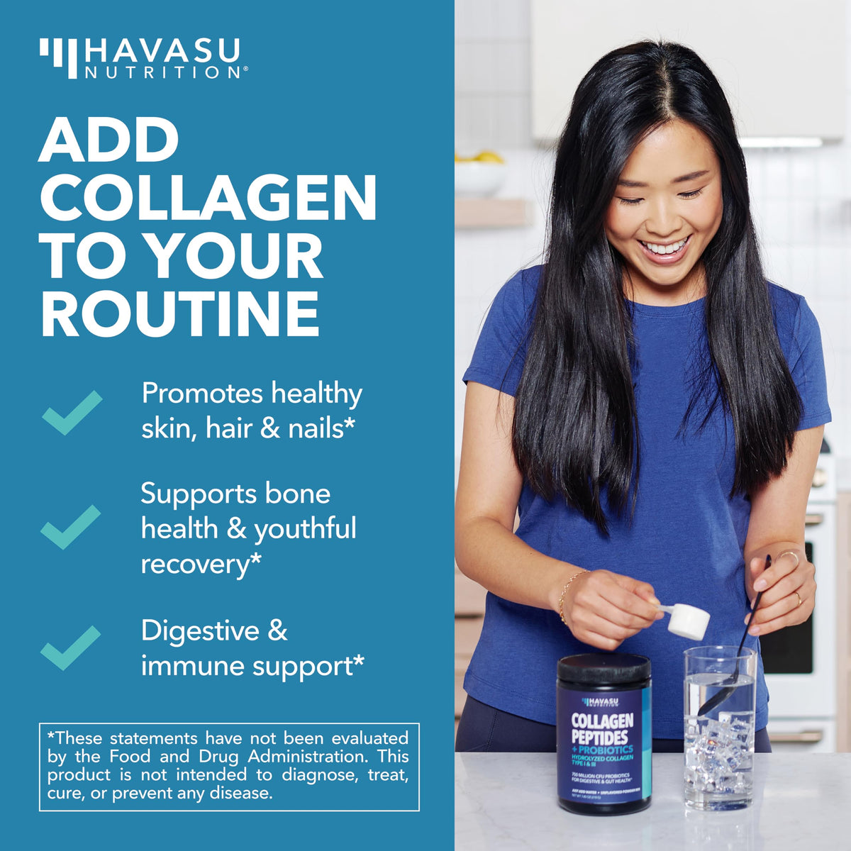 Unflavored Collagen Peptides Powder with Probiotics Y403