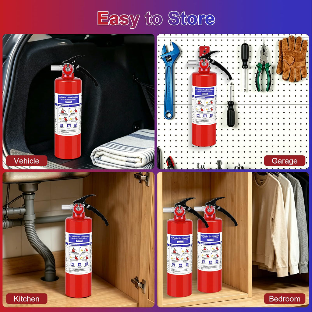 2 Pack 2.5 lb ABC Dry Chemical Fire Extinguishers D341037