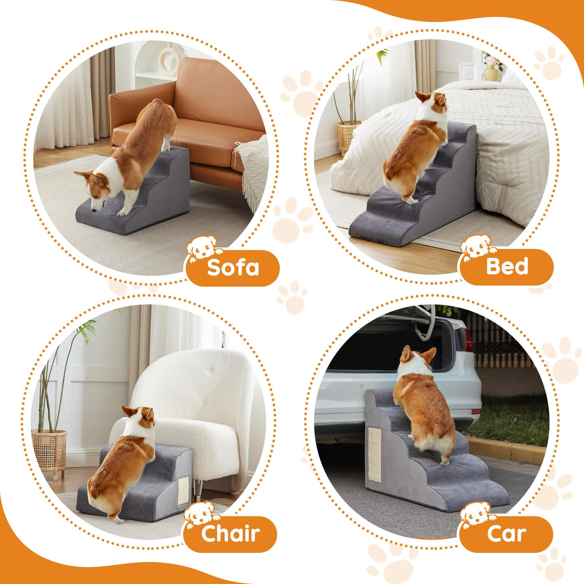 Dog Stairs 2-Step Grey Z49929