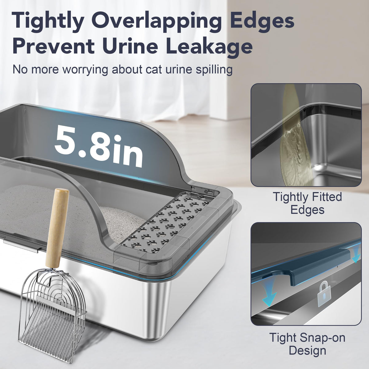 Stainless Steel Enclosed Cat Litter Box P334403