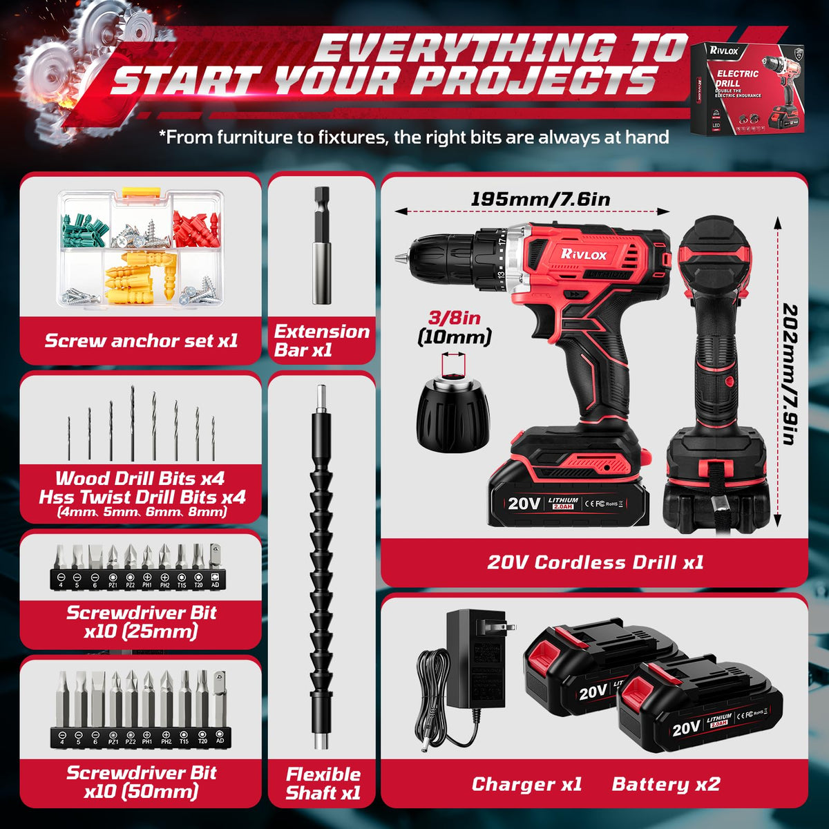 Cordless Drill Set G7201
