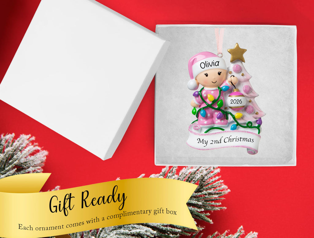 Baby's Second Christmas Ornament 2026 Pink I274