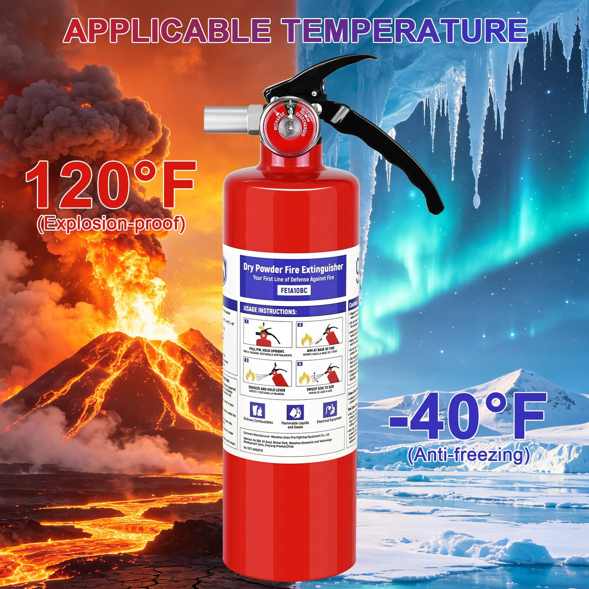 2 Pack 2.5 lb ABC Dry Chemical Fire Extinguishers D341037