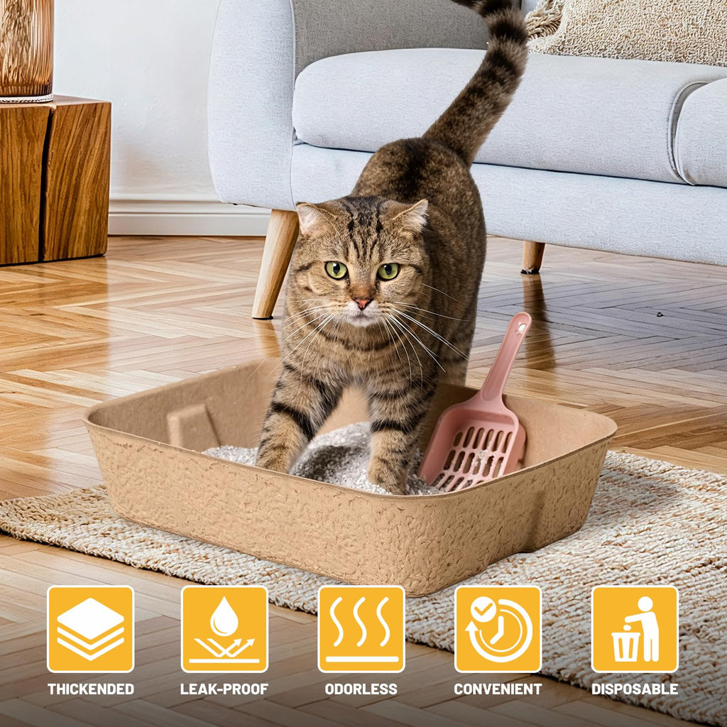4 Pack Disposable Cardboard Cat Litter Boxes R329
