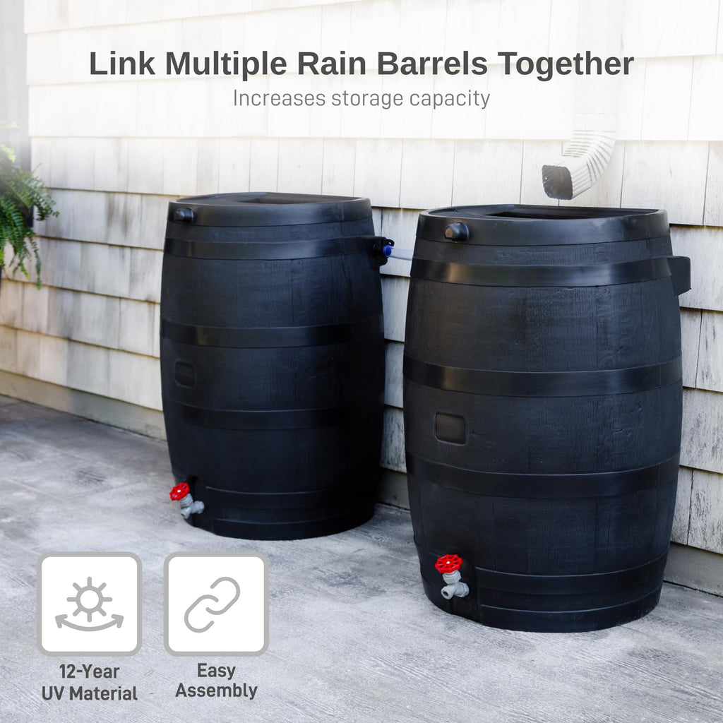 50-Gallon Recycled Plastic Rain Barrel I65779