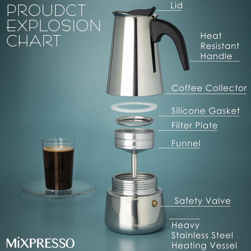 9 Cup Stainless Steel Moka Pot U283479