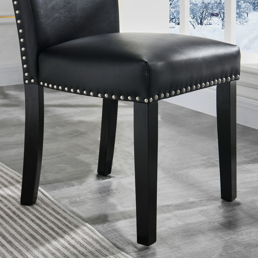 Black PU Dining Chairs Set of 6 F716166