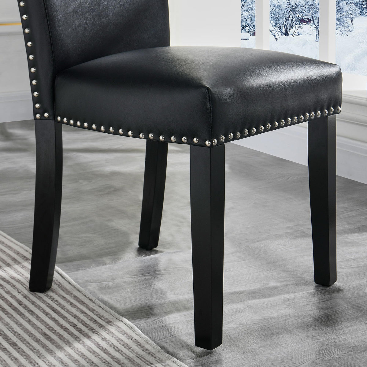 Black PU Dining Chairs Set of 6 F716166
