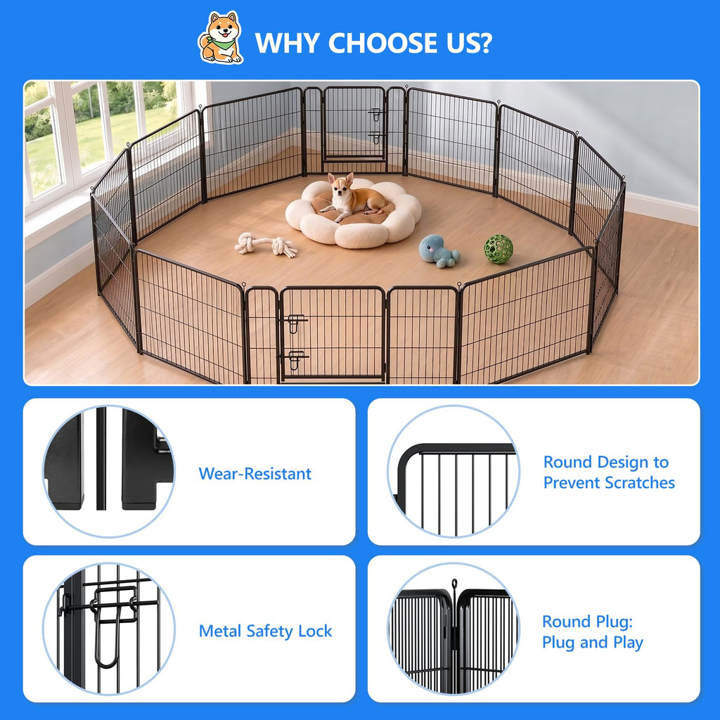 32 Inch 16 Panels Foldable Dog Playpen U407