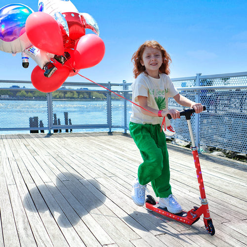 2-Wheel Light-Up Kick Scooter with Adjustable Handlebar and Rear Brake X207